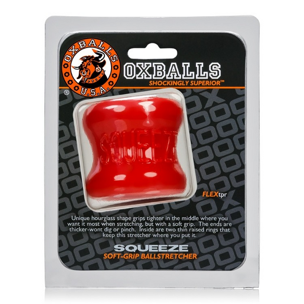SQUEEZE, ballstretcher, RED - premium ball stretcher in packaging