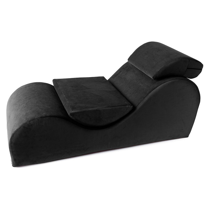 Esse Black Microvelvet chaise for pleasure and intimacy toys