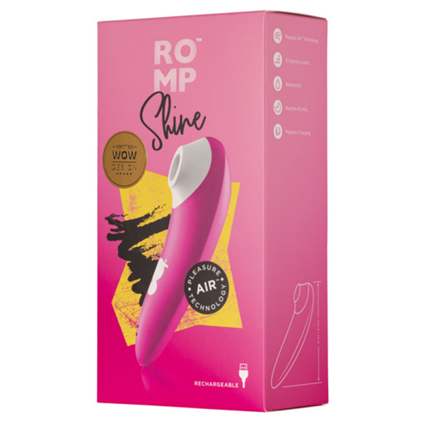 ROMP Shine clitoral vibrator box, discreet sex toys Idaho