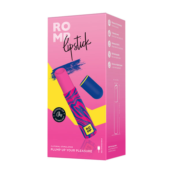 ROMP Lipstick clitoral stimulator in pink packaging