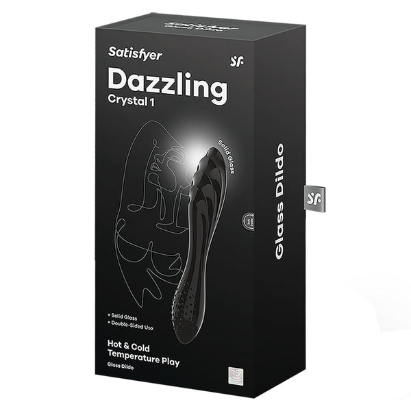 Dazzling Crystal - Black glass dildo packaging for adult toys Idaho