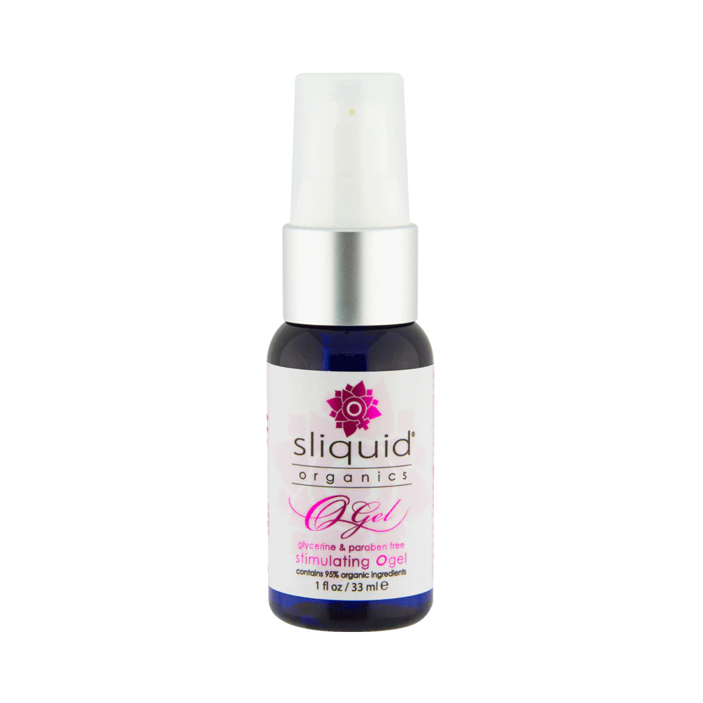Sliquid Organics Stimulating O Gel 1 oz bottle for enhanced arousal in adult sexual wellness products.