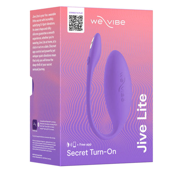 Jive Lite - Purple wearable vibrator box for discreet pleasure.