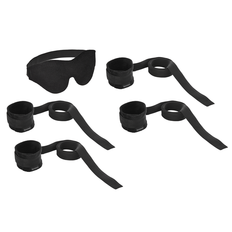 Beginners Bondage Fantasy Kit with straps and blindfold.
