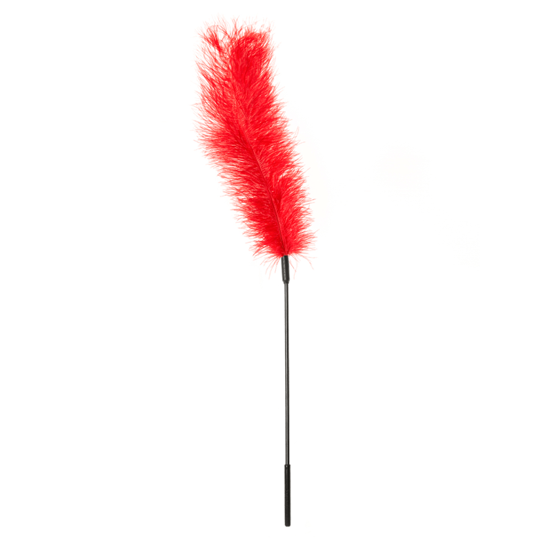 Ostrich Tickler - Red: premium sex toy for teasing pleasure.
