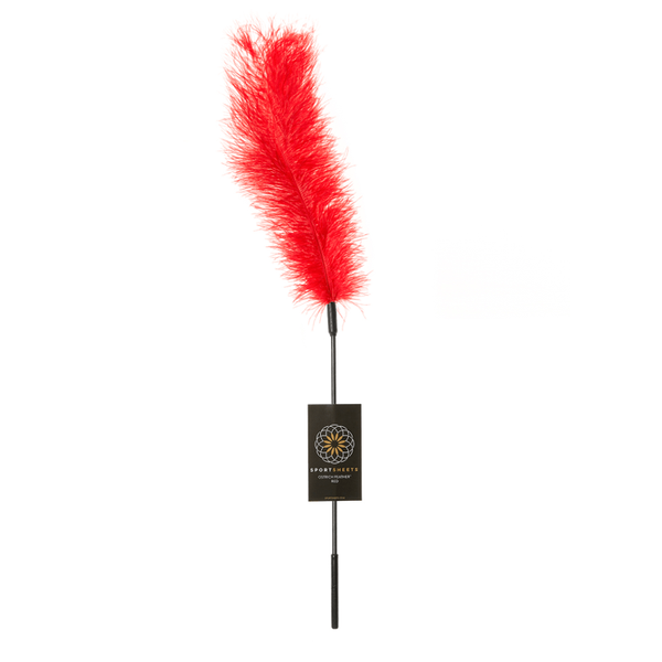 Ostrich Tickler - Red for playful teasing, available at Boise sex shop.