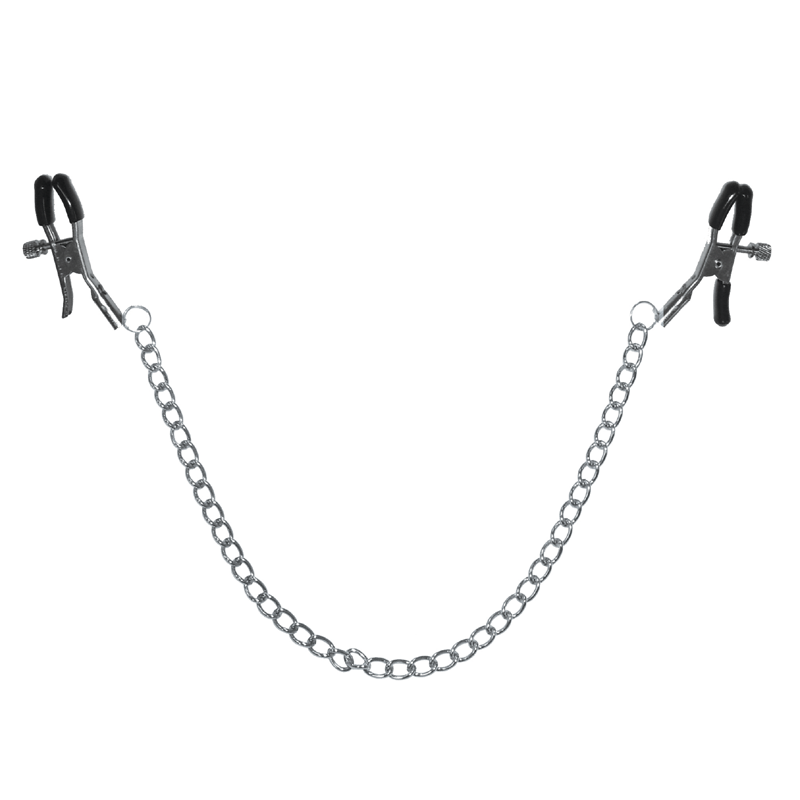 Chained Nipple Clamps - adjustable BDSM accessory for pleasure, perfect for couples; ideal for beginner sex toys in adult toys.
