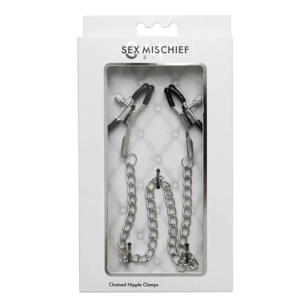 Chained Nipple Clamps packaged for discreet delivery, perfect for couples and beginners exploring BDSM with sex toys.