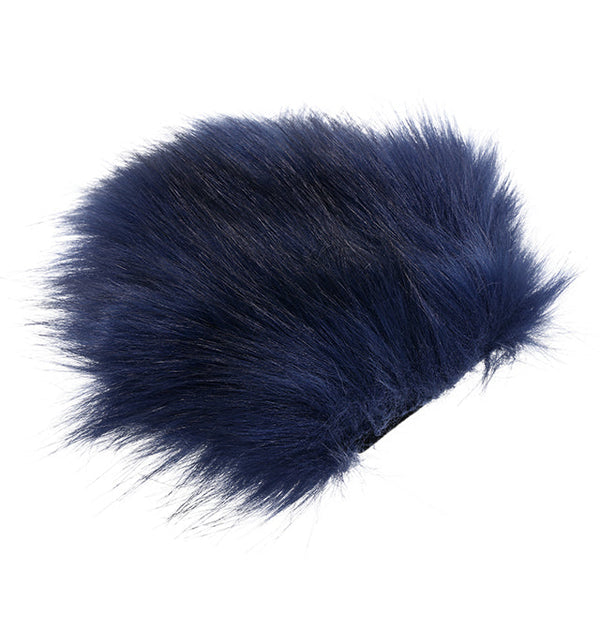 Cougar Spiked Sensory Glove made of royal blue faux fur, ideal for couples seeking pleasure toys and intimate wellness.