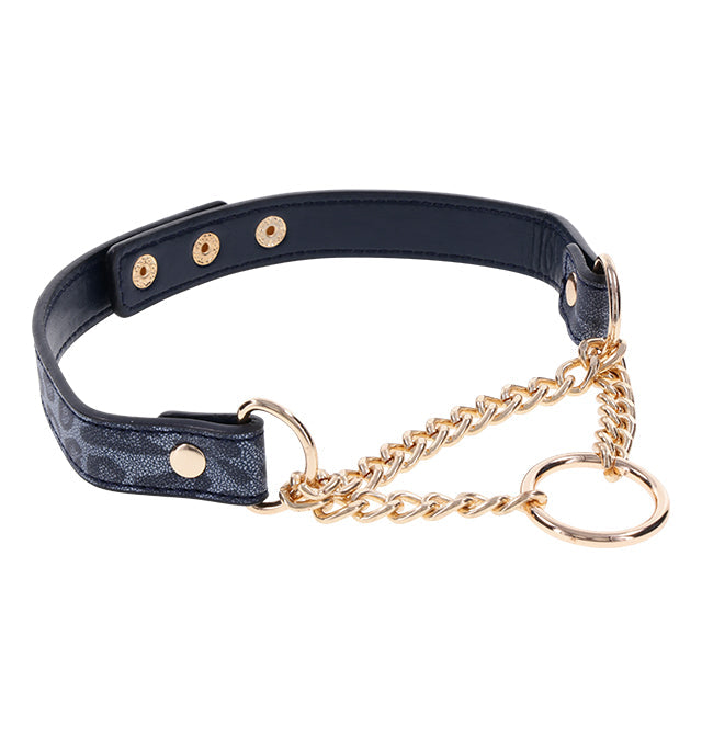 Cougar Day Collar in animal-printed faux leather with gold hardware, perfect for playful encounters. Buy sex toys online Idaho.
