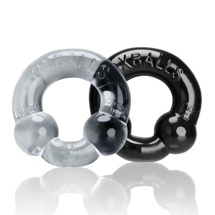 ULTRABALLS, 2-pack cockring - BLACK & CLEAR for pleasure in Idaho