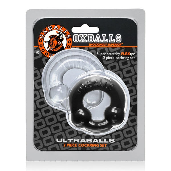 ULTRABALLS, 2-pack cockring - BLACK & CLEAR sex toys Idaho