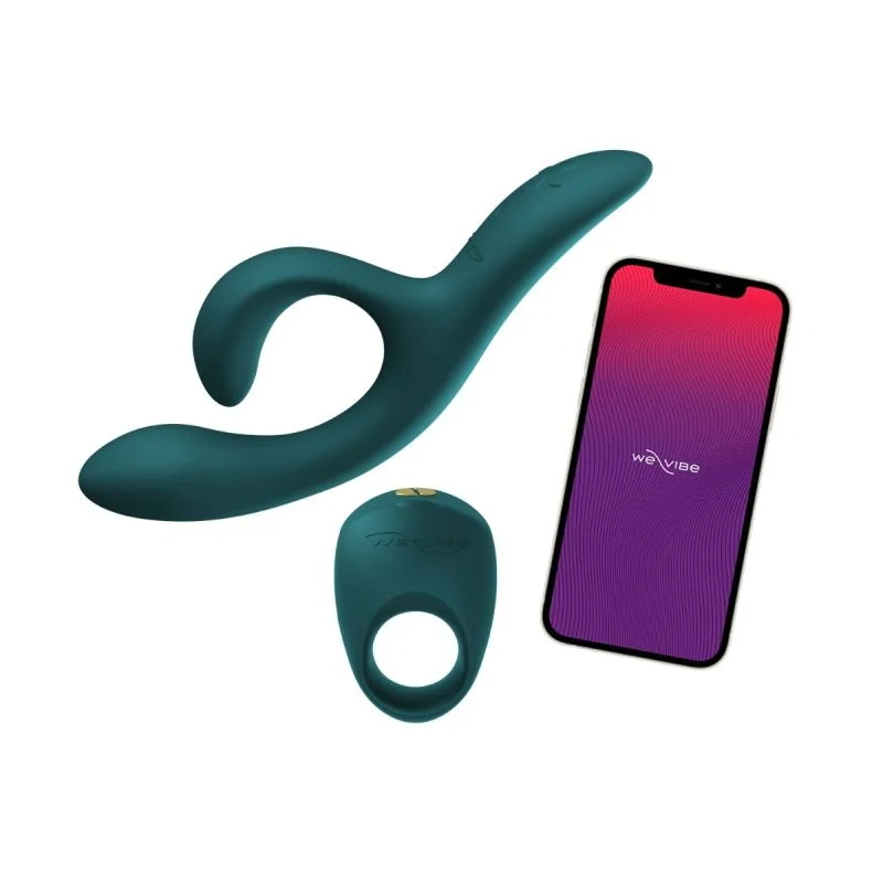 Date Night Set - Green Velvet with Rabbit Vibrator and Ring