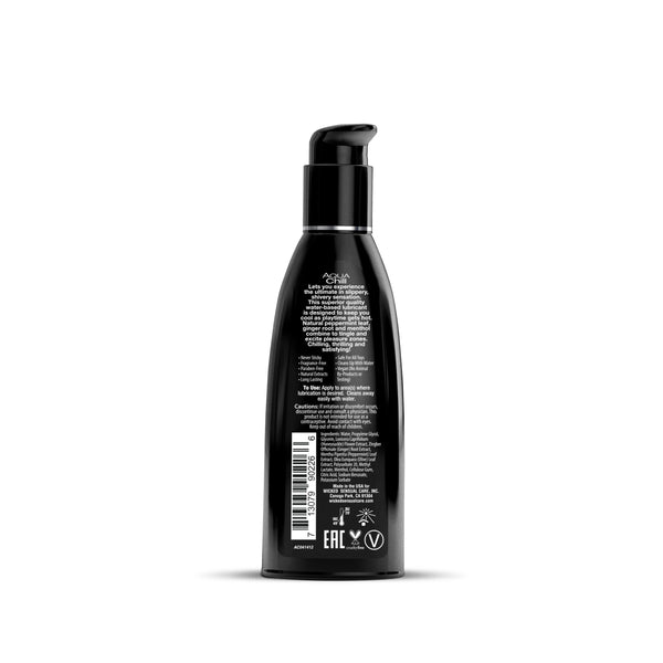Aqua Chill 2oz personal lubricant bottle back view.