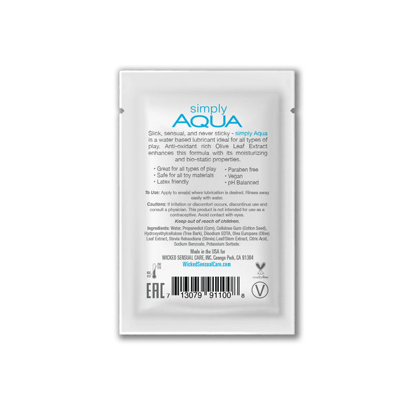 Simply Aqua Sachet for enhanced pleasure and intimacy.