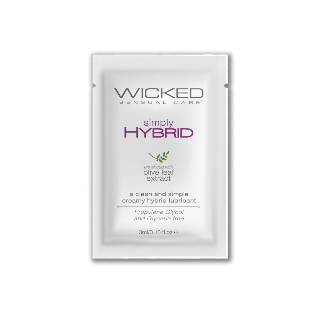 Simply Hybrid Sachet lubricant showcasing a creamy blend ideal for pleasure toys and sexual health.
