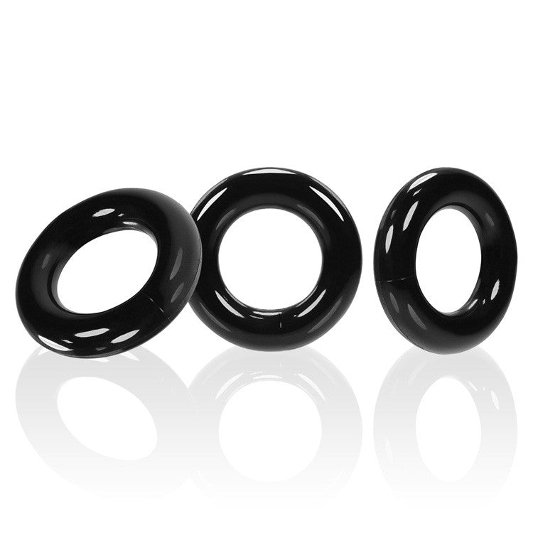 WILLY RINGS, 3-pack cockrings - BLACK for pleasure in Idaho