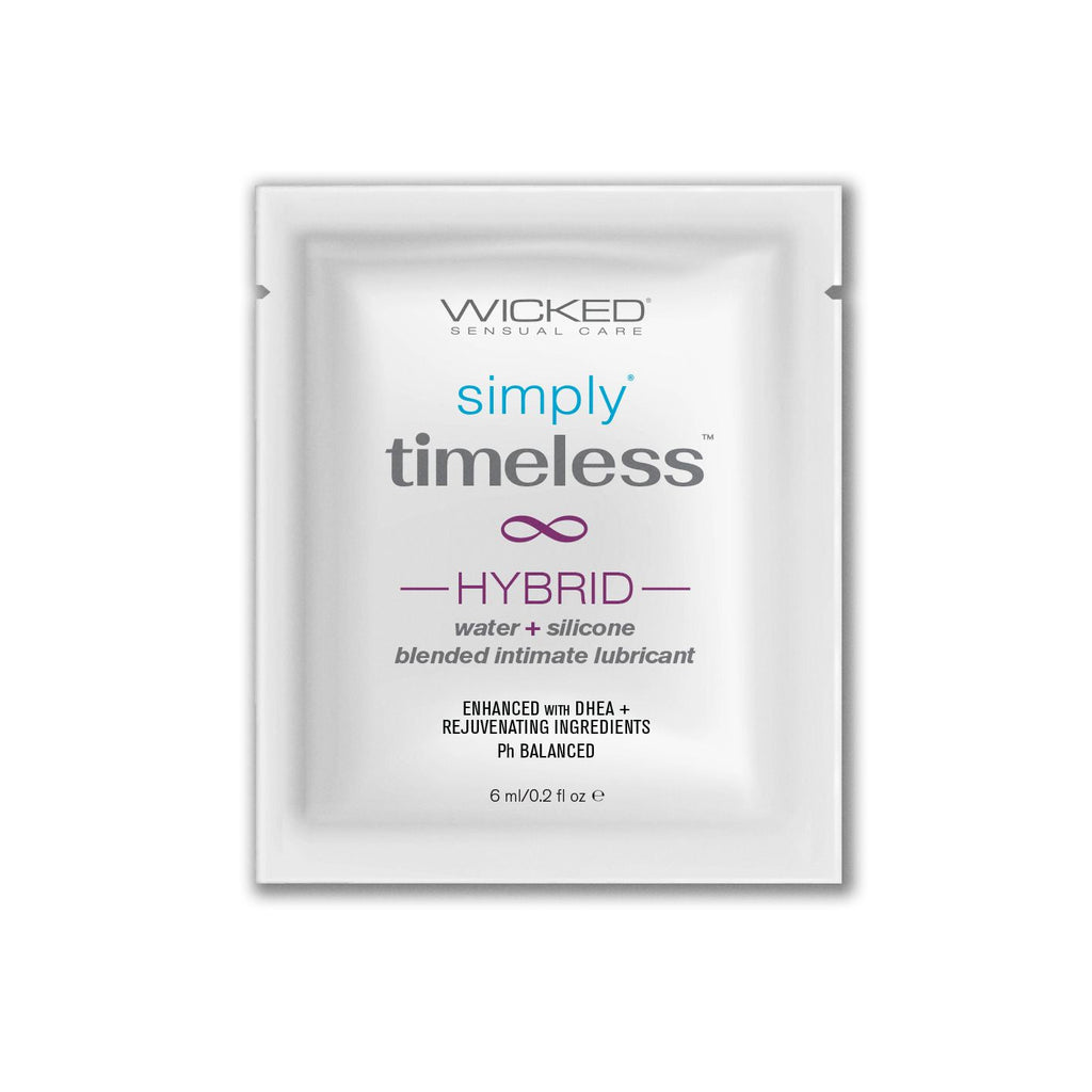 Simply Timeless Hybrid Sachet 6 ml/0.2 fl oz blended intimate lubricant for pleasure toys and adult toys.
