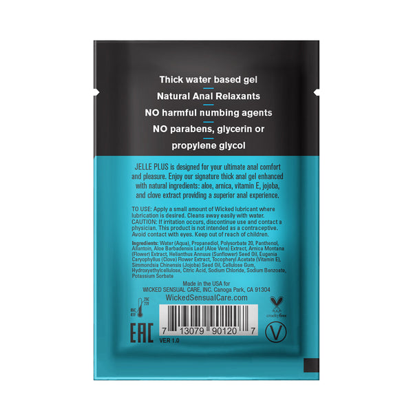 Jelle Plus 0.10 oz Sachet natural anal lubricant for comfort
