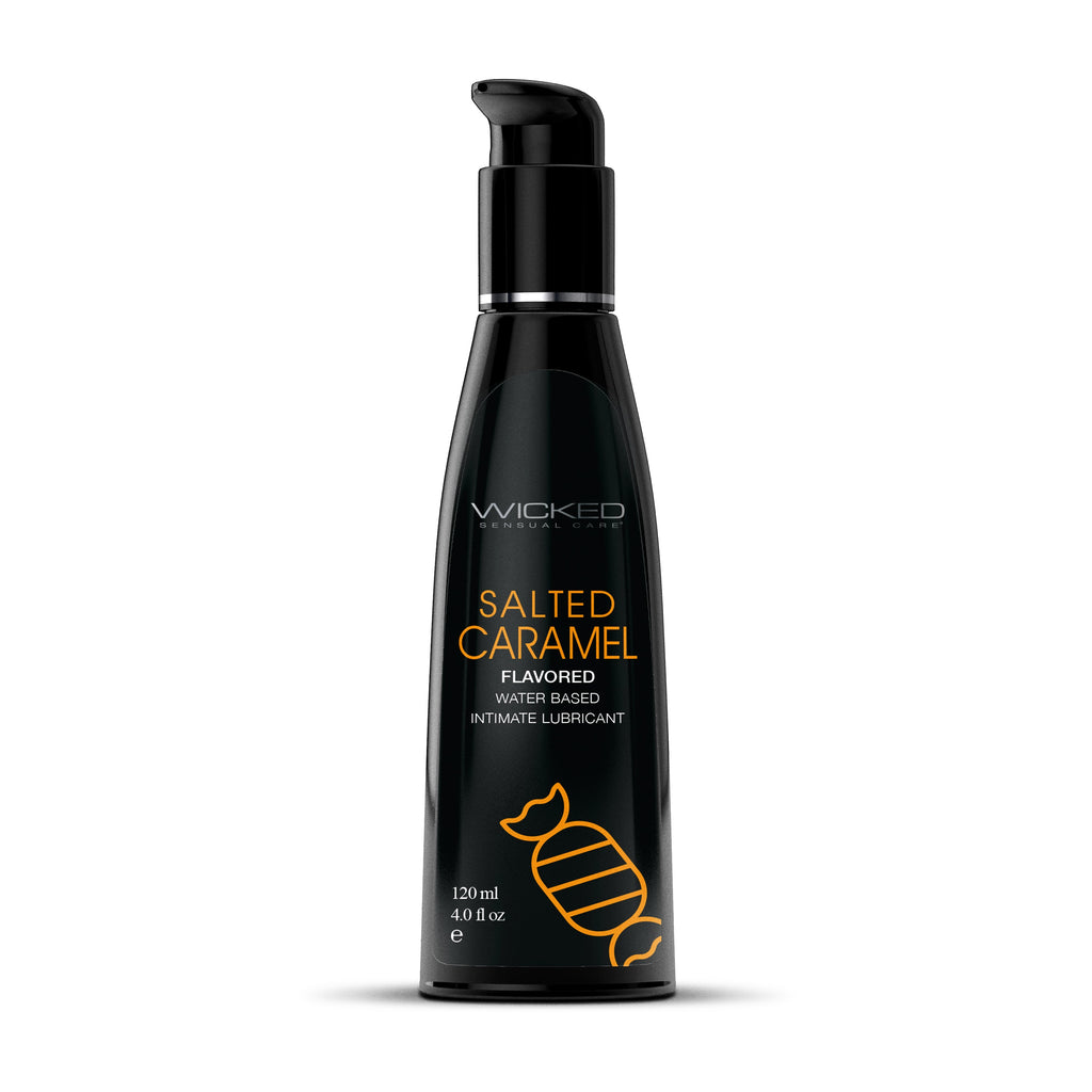 Aqua Salted Caramel flavored lubricant for intimate pleasure.