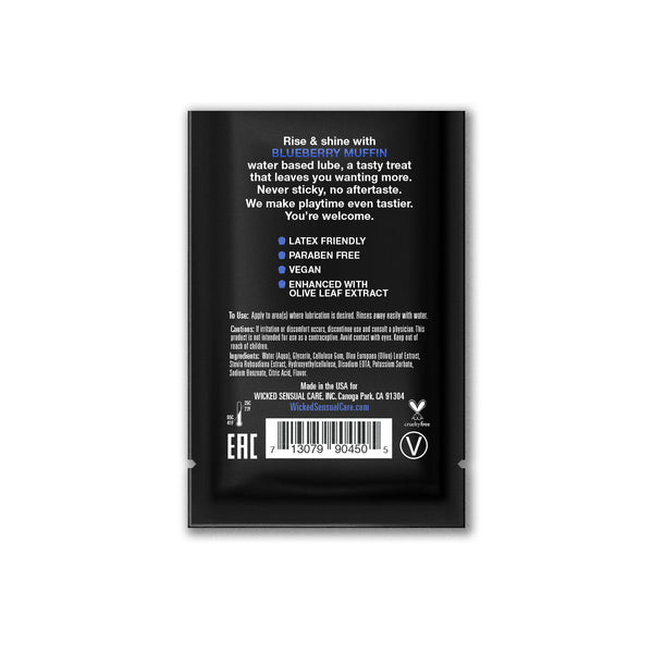 Blueberry Muffin Sachet water-based lube for intimate wellness, perfect for couples and enhanced pleasure.