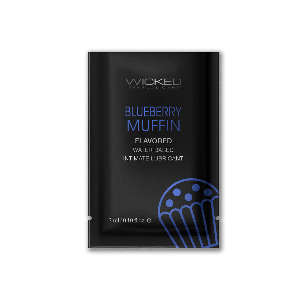 Blueberry Muffin Sachet flavored water-based intimate lubricant for pleasure and intimacy, perfect for adult toys and sexual wellness.