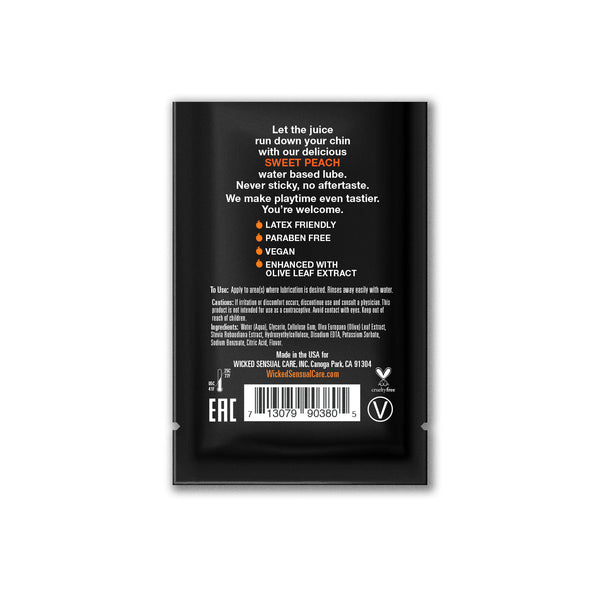 Aqua Sweet Peach Sachet back packaging details for Idaho adult shop.