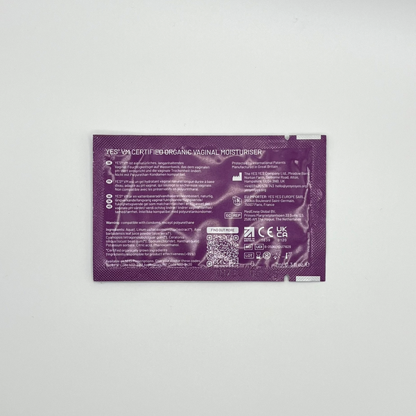 VM Vaginal Moisturizer 7ml Sachet with organic ingredients.
